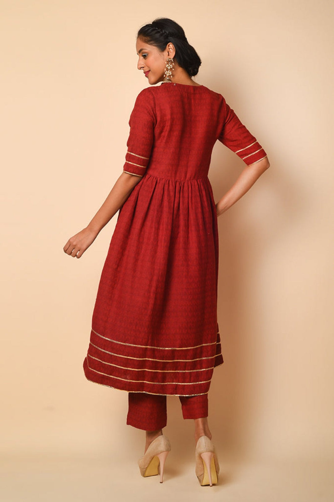 Jacquard Woven Kurta Set