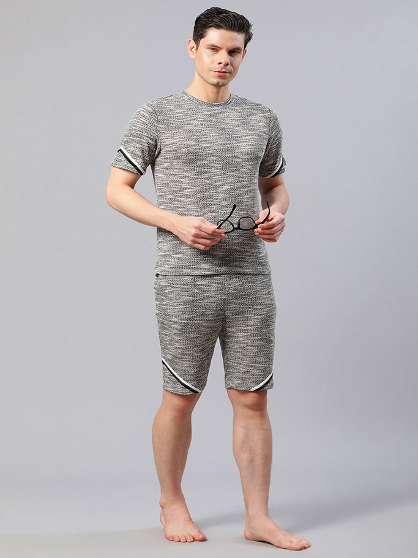 Grey Co-ord Set With Shorts