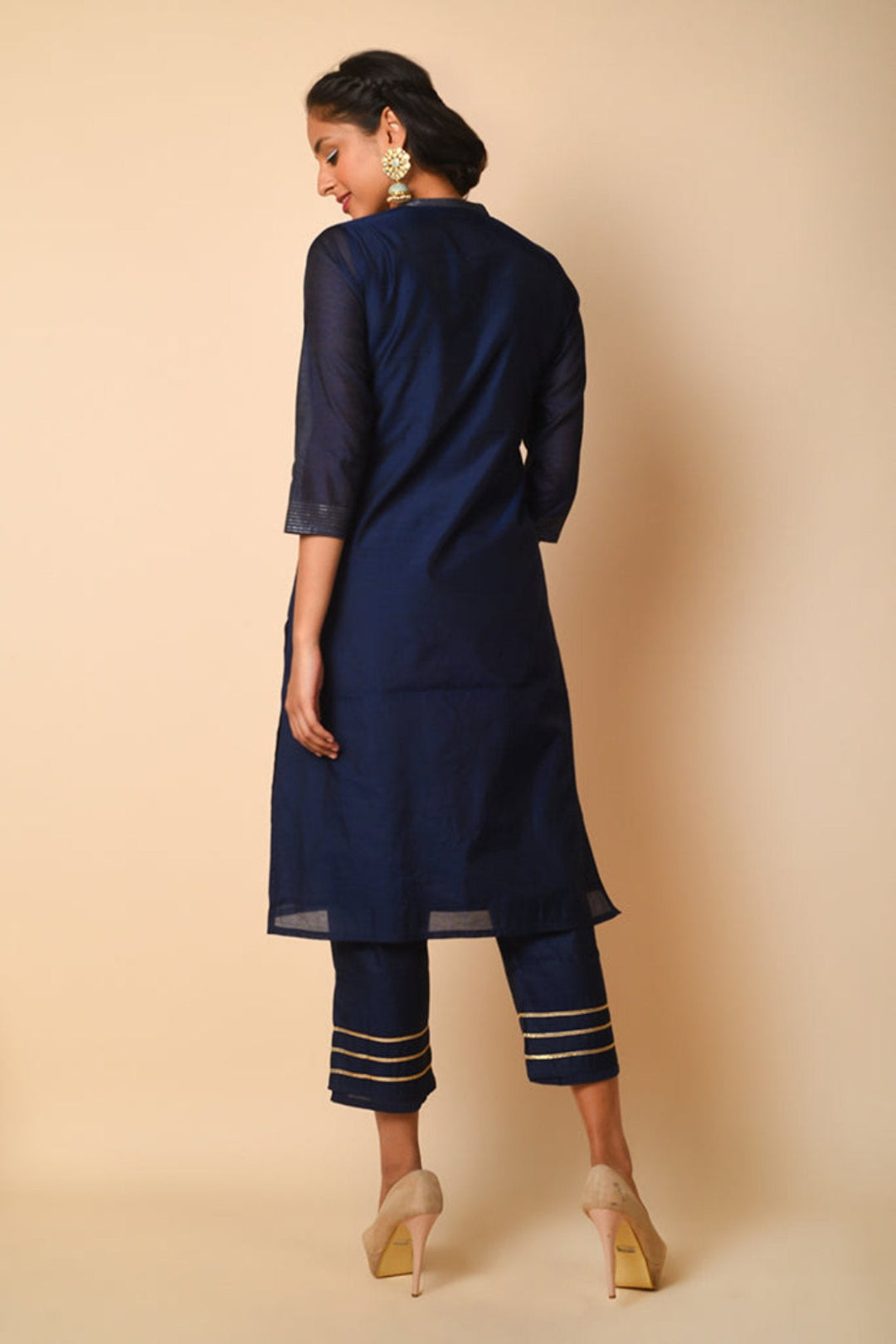 Lustrous Yoke Embroidered Kurta Set