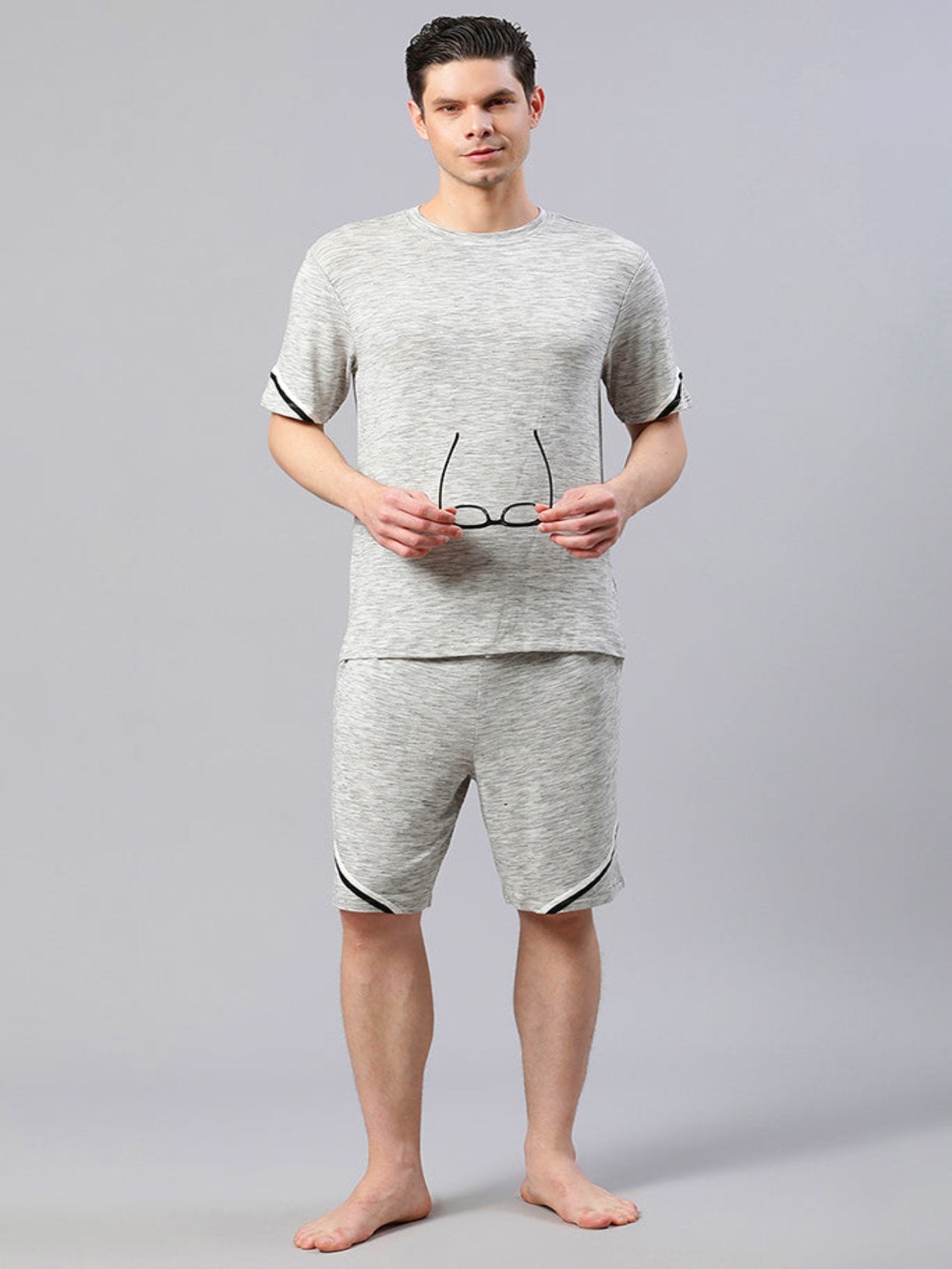 Light Grey Co-ord Set With Shorts