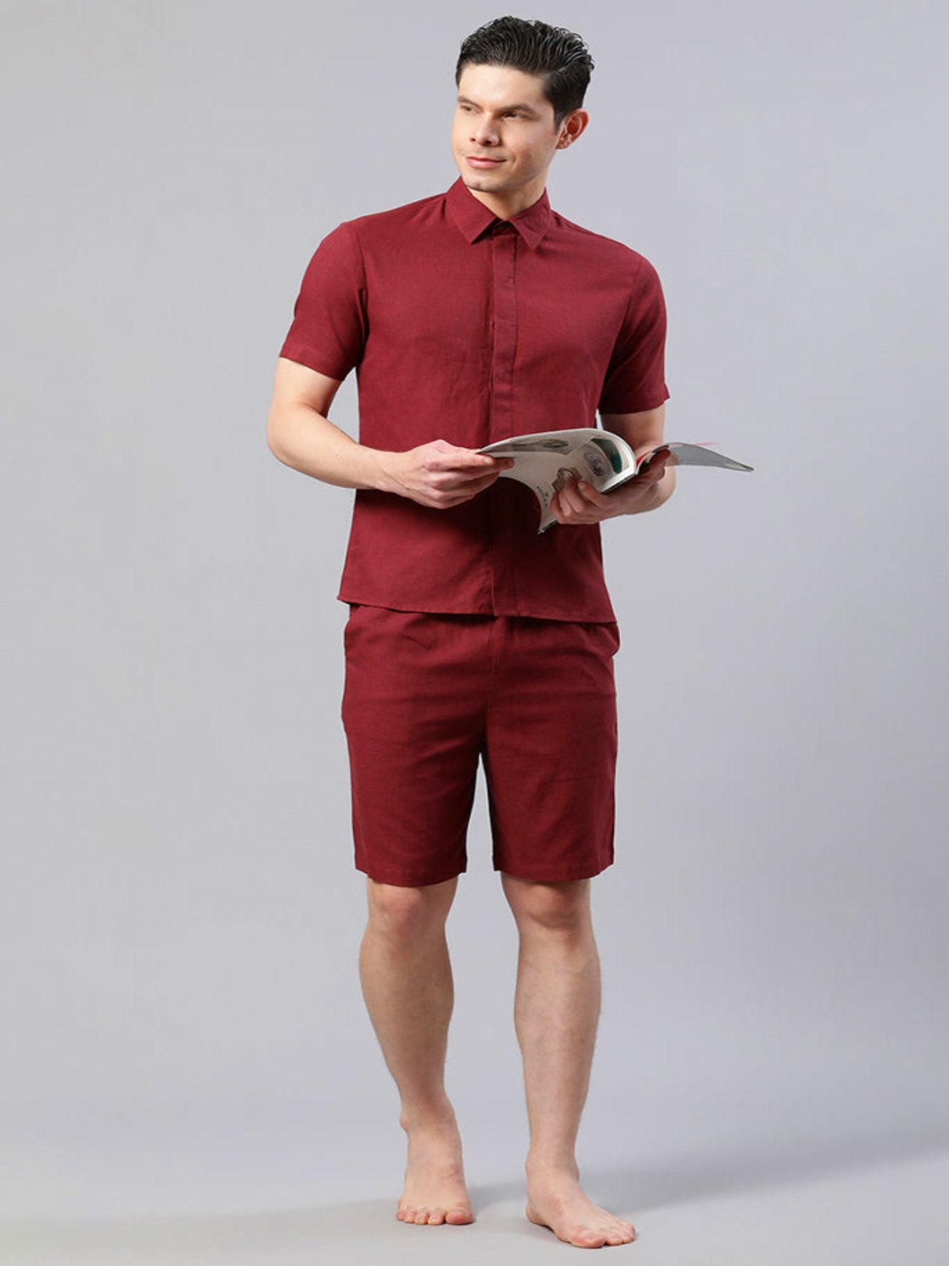 Maroon Solid Loungewear Set