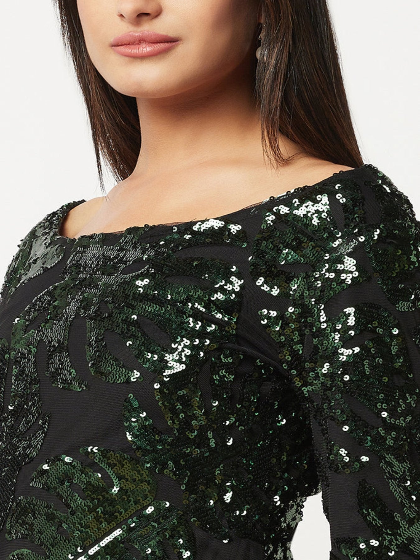 Green Sequin Party Dress