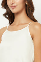 White Solid Cami Style Loungewear