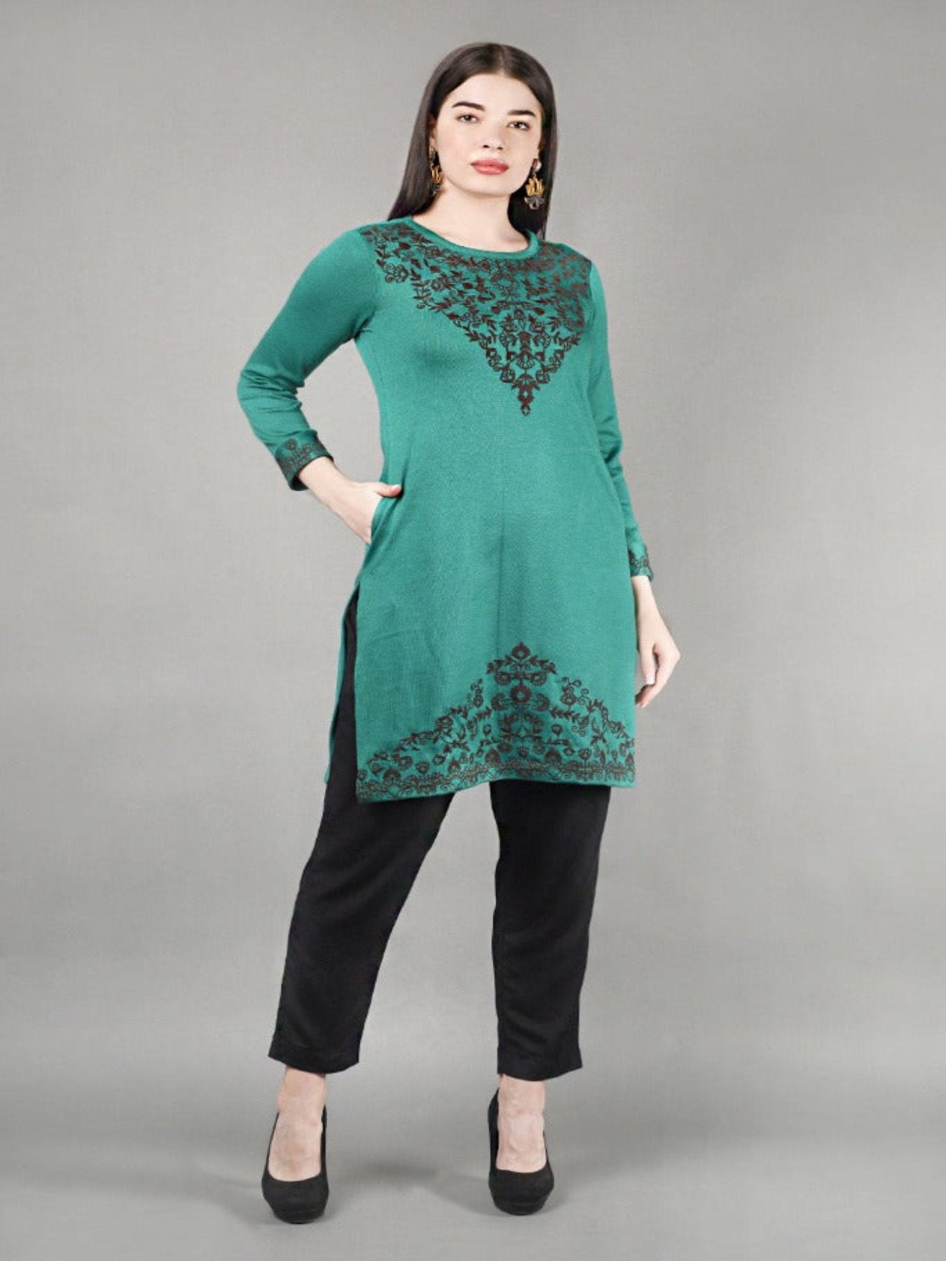 Short Embroidered Kurta