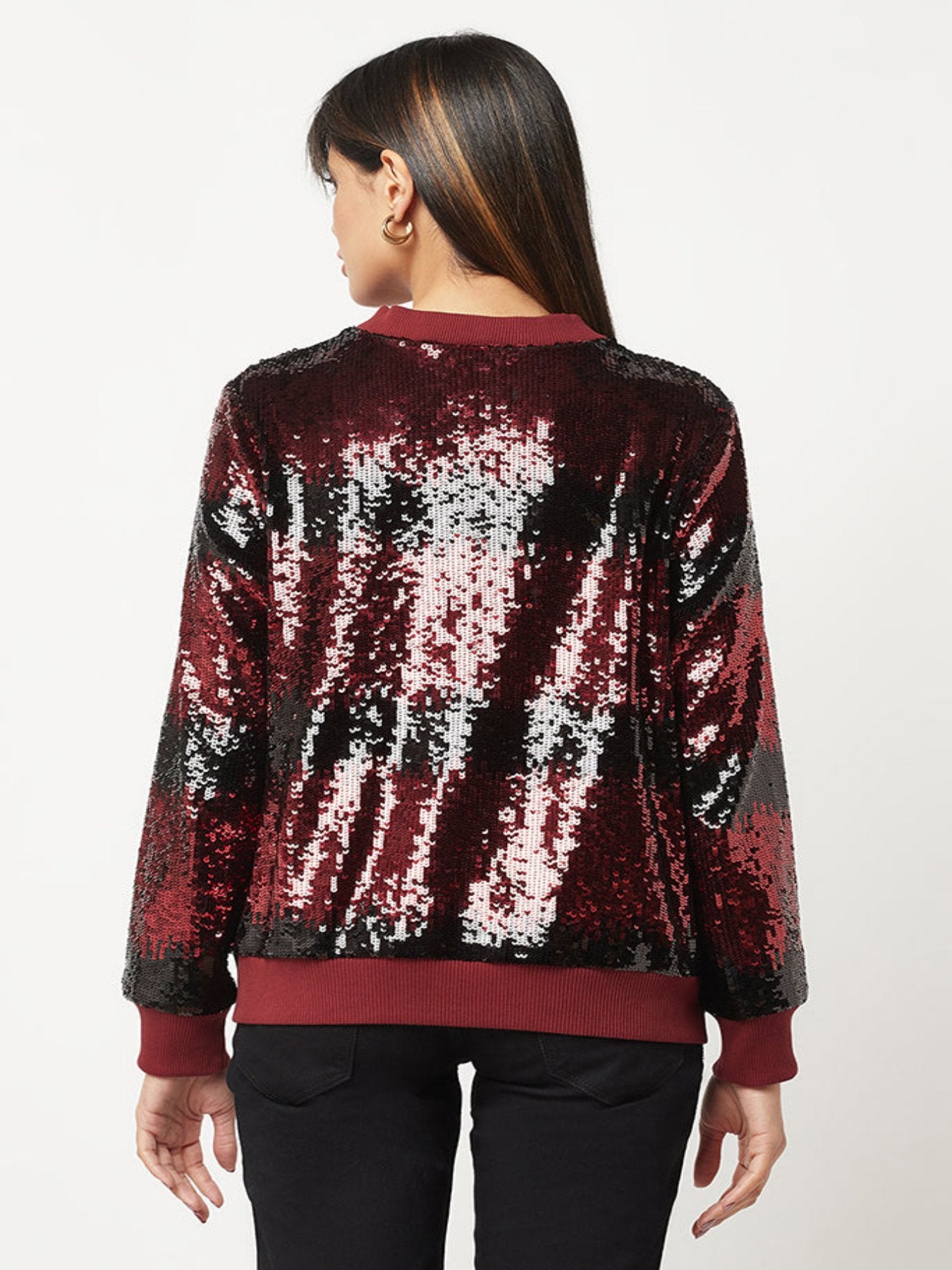 Red And Black Sequins Jacket