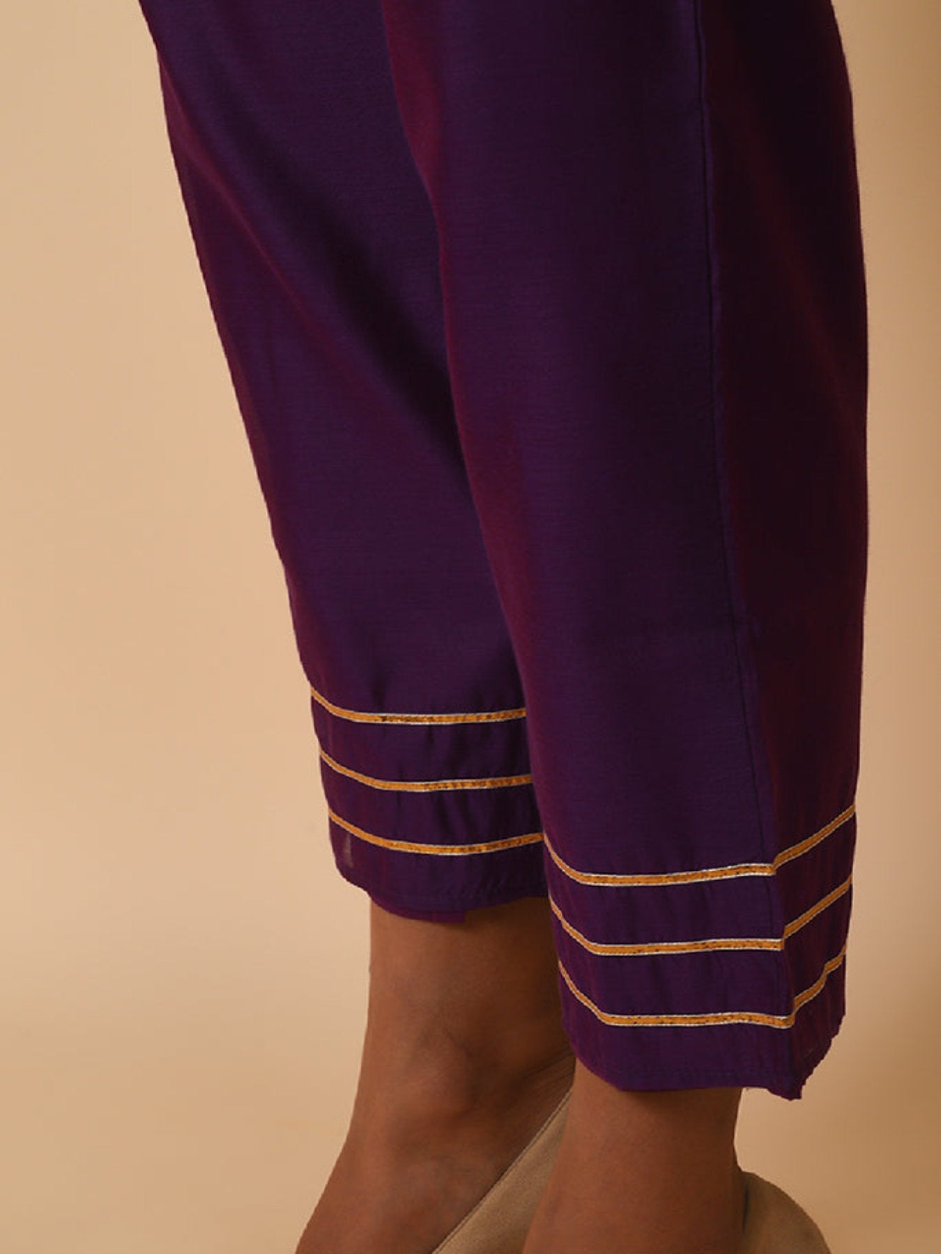 Wine Purple Kurta Set With Matching Dupatta