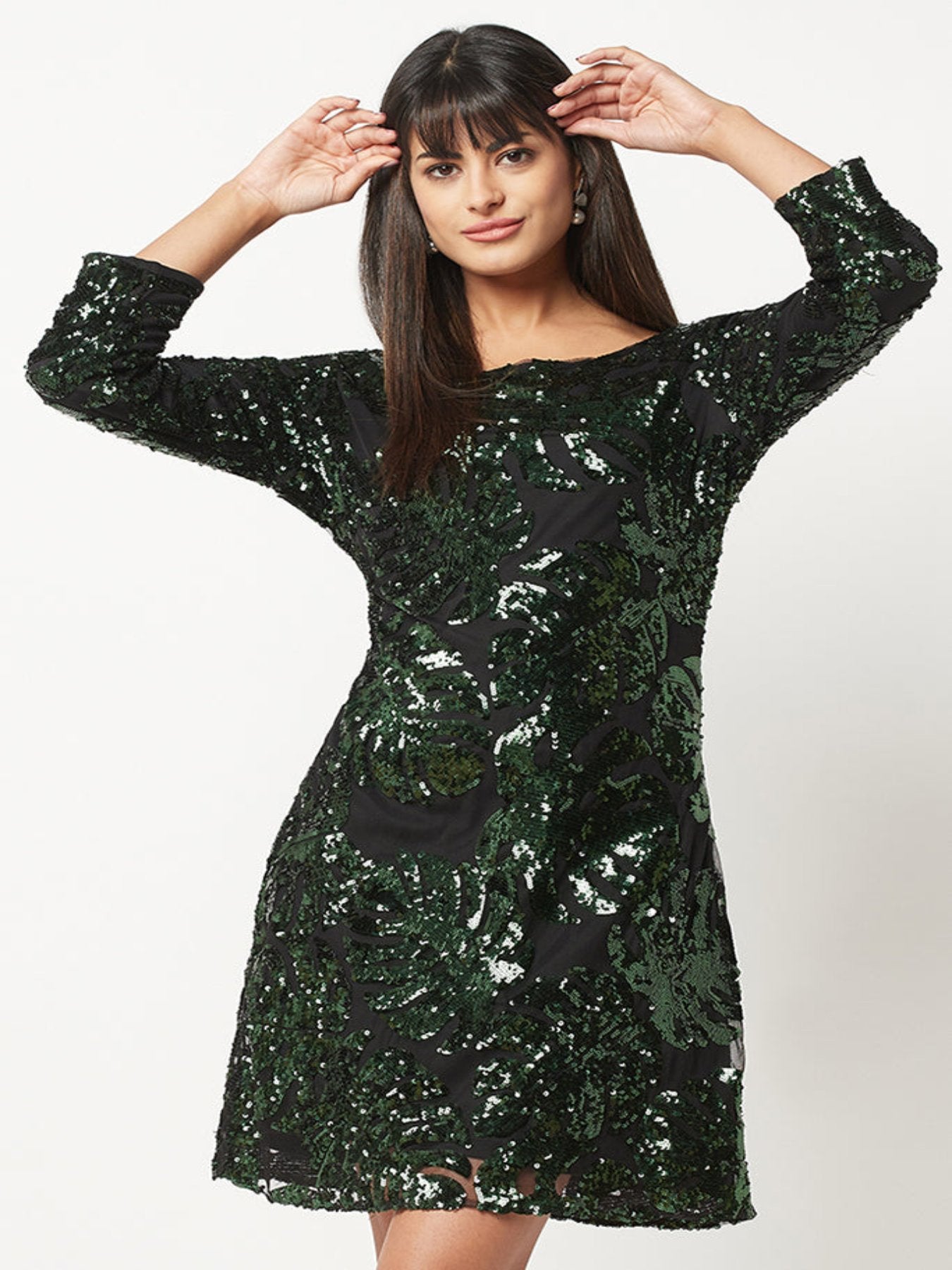 Green Sequin Party Dress