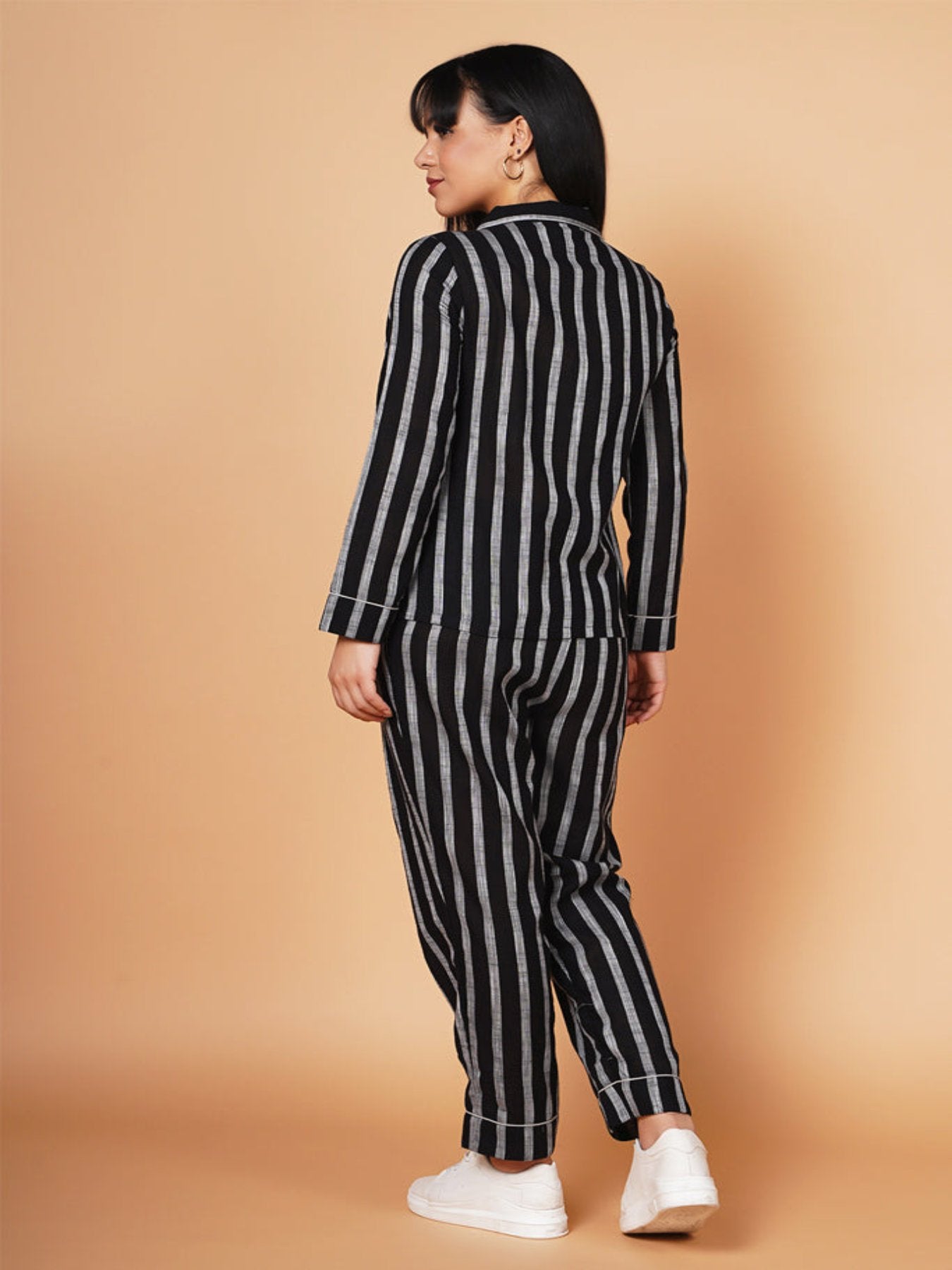 Black and Grey Striped Loungewear