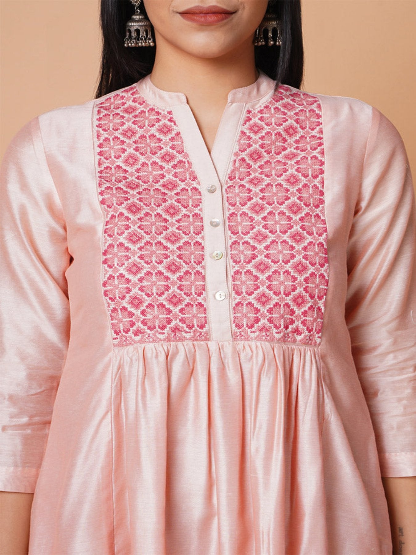 Pink Dating Chanderi Kurta