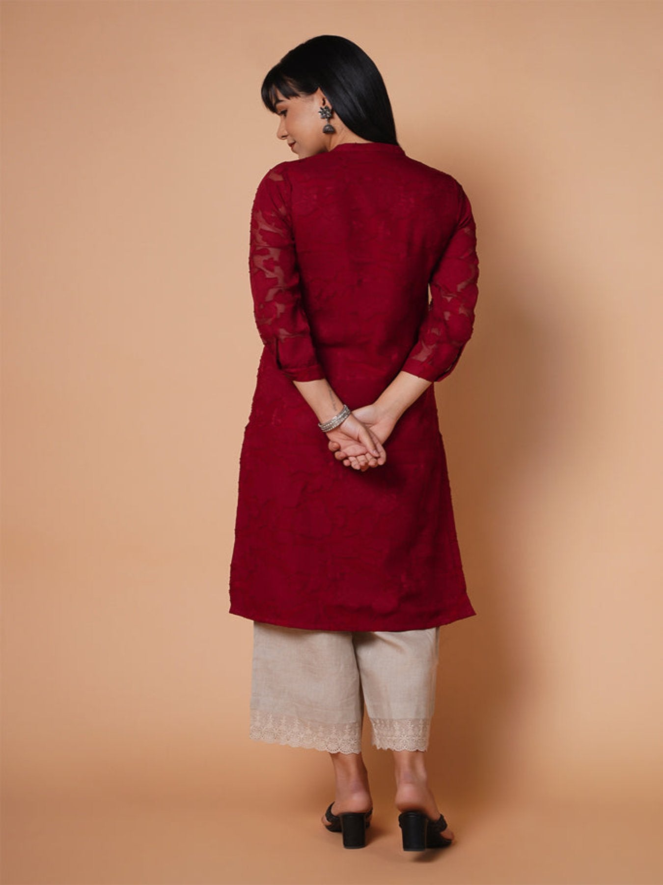 Floral Texture  Straight Kurta