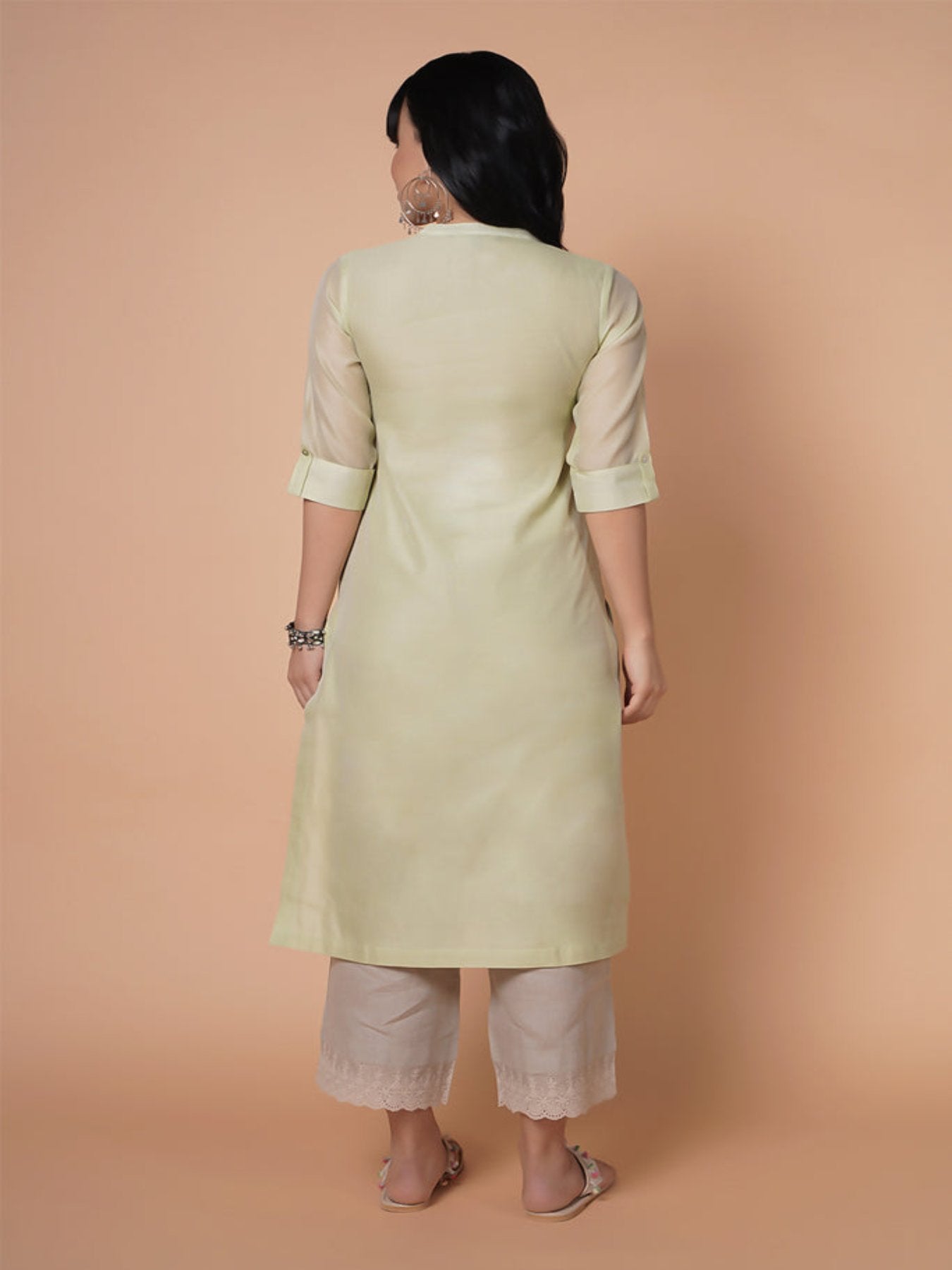 Leafy Chanderi  Kurta