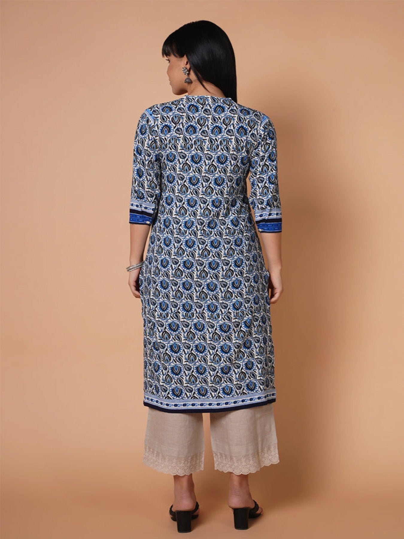 Ocean Print Straight Kurti