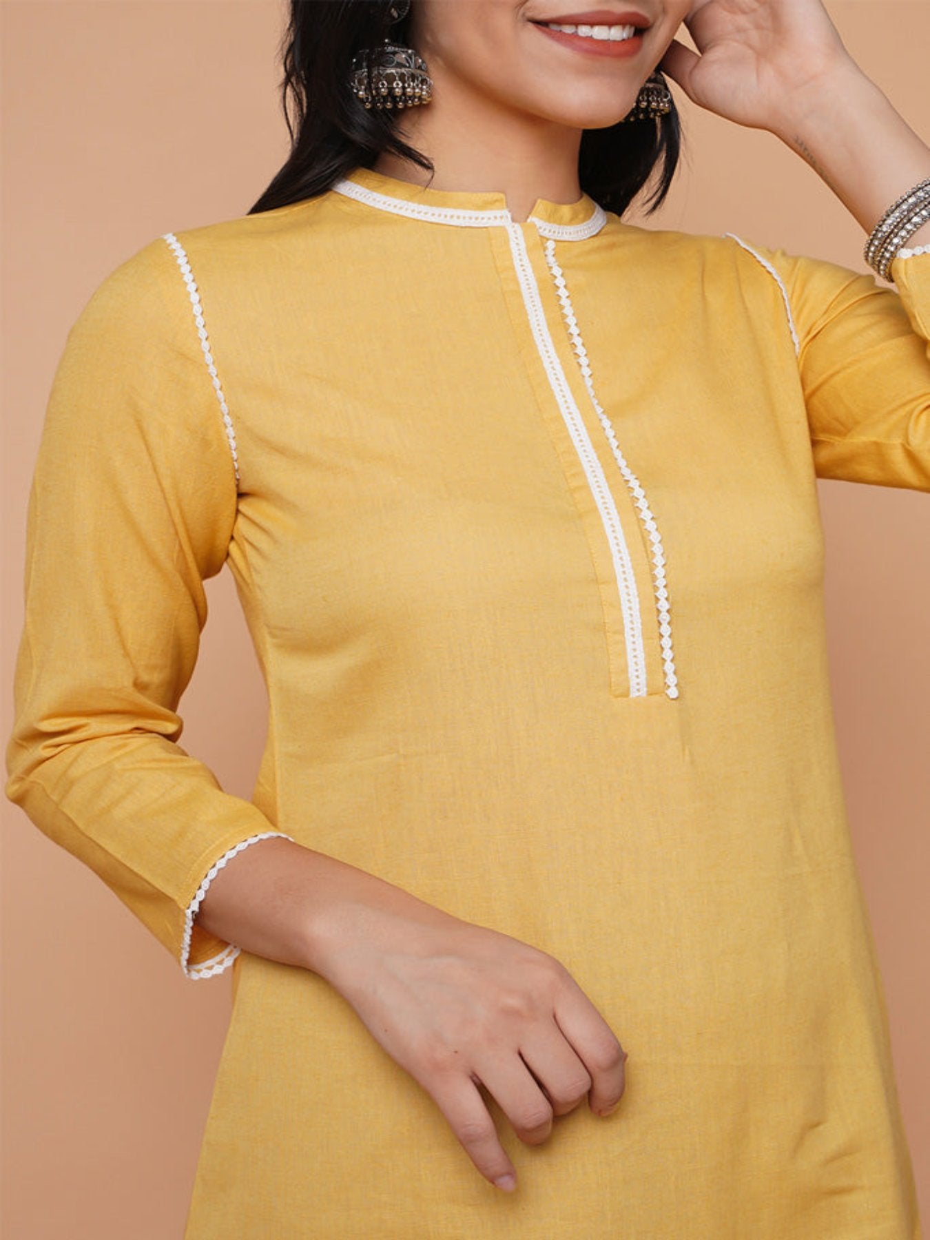 Summer Lemon Lace Kurta