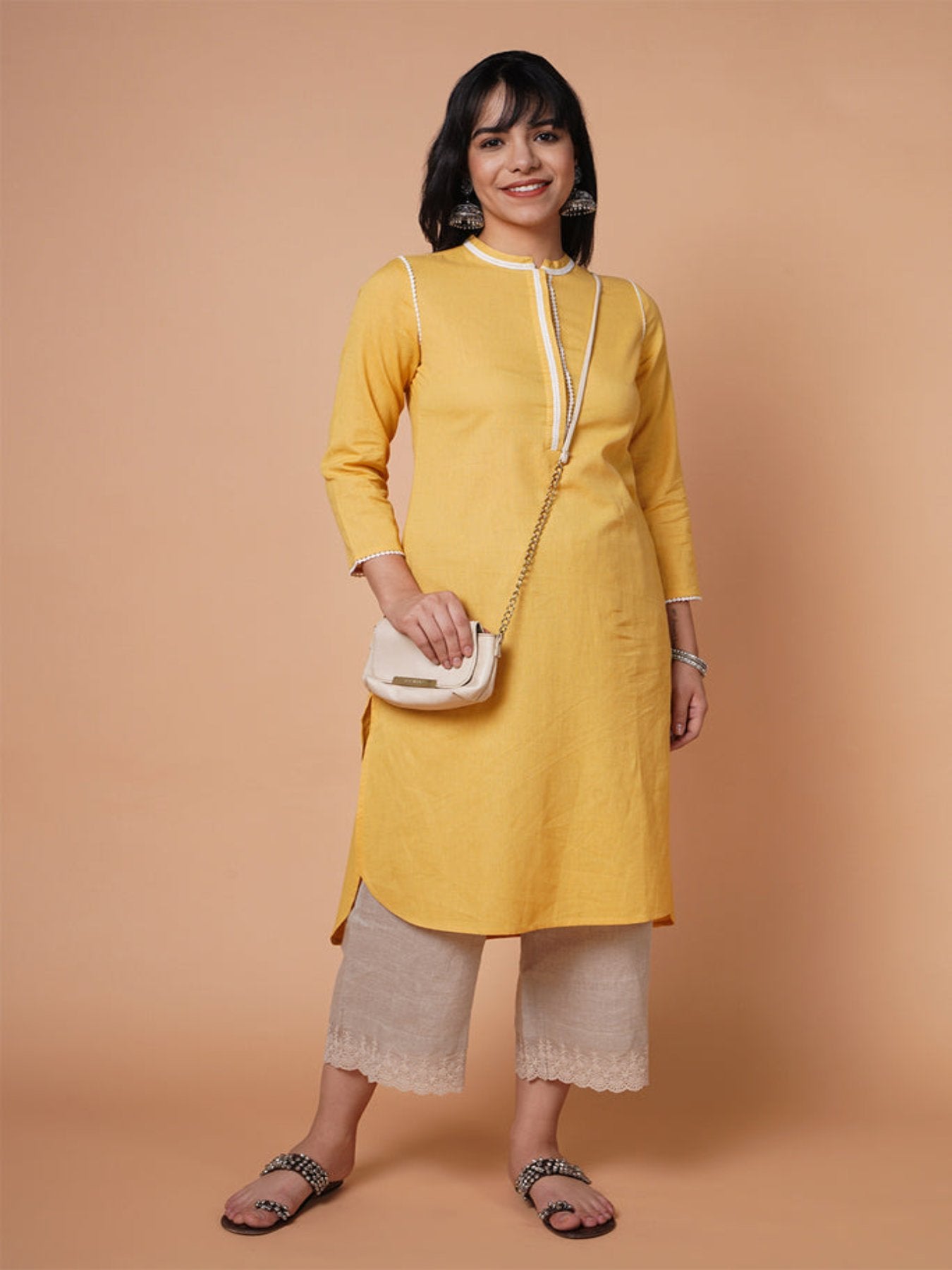 Summer Lemon Lace Kurta