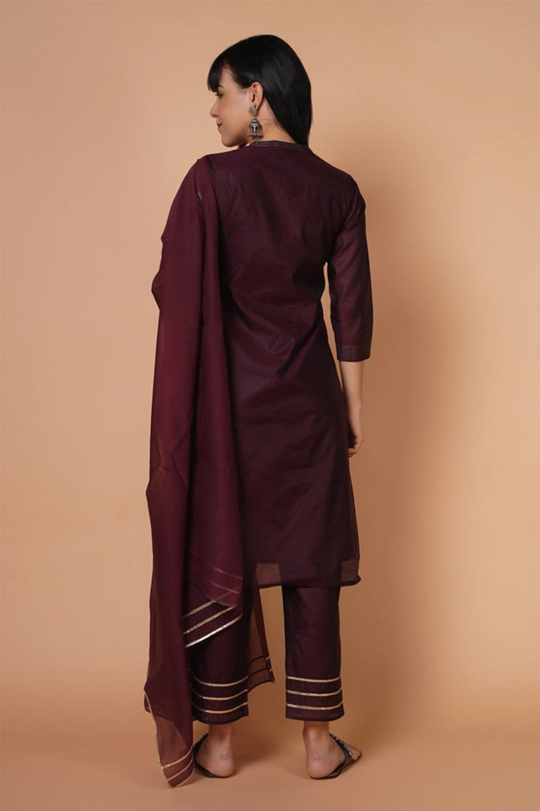 Wine Love Chanderi Kurta Set of 3