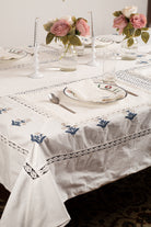 Schiffli Work Table Linen (Pack of 14 Pieces | 14 Seater)