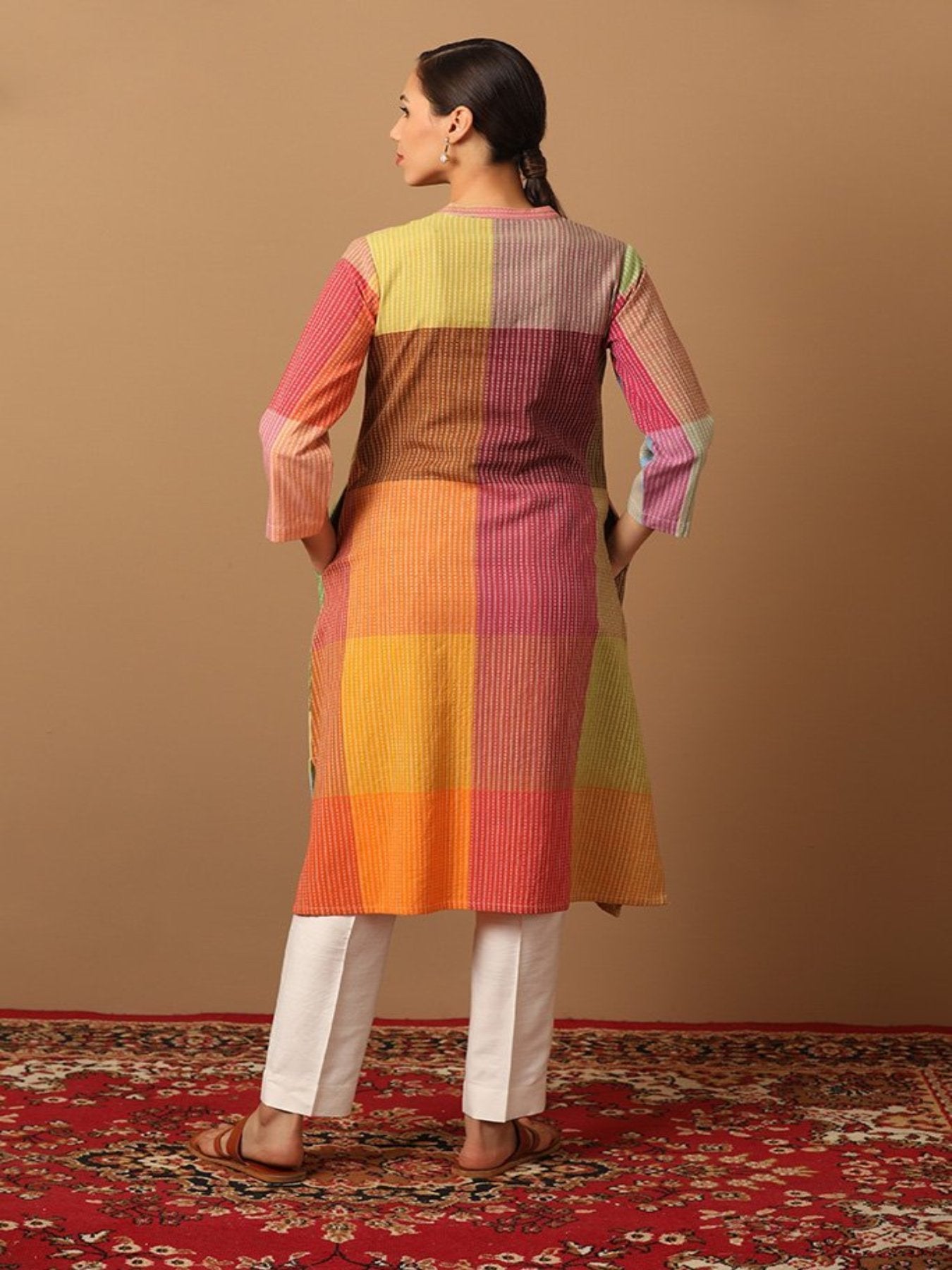 Straight-fit Multicoloured Fusion Kurta - Barara Official