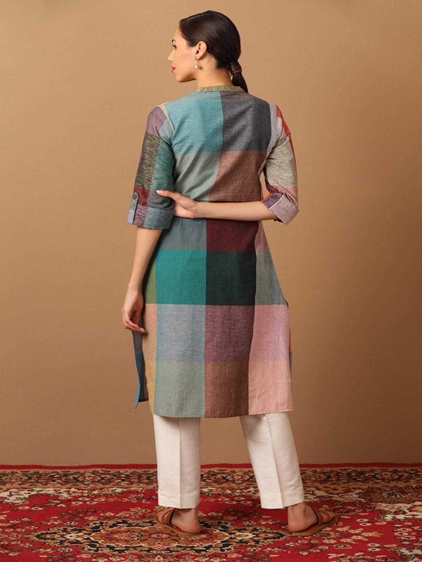 Straight-fit Multicoloured Fusion Kurta - Barara Official